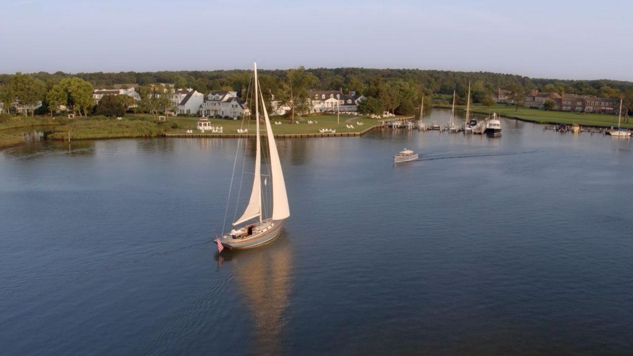 Sailing boat by Inn at Perry Cabin